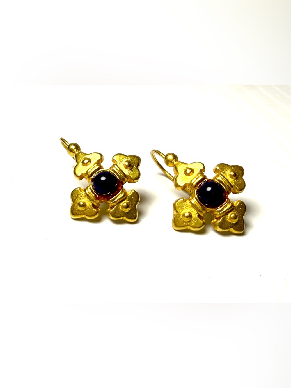 C Stein Golden Cross Earrings